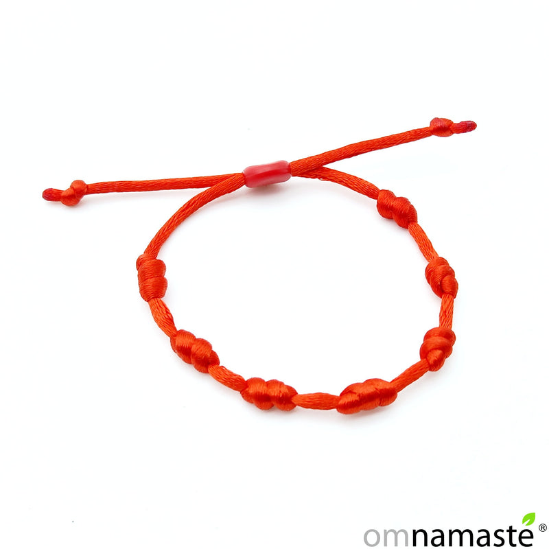 pulsera 7 nudos roja infantil