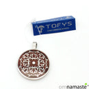 Medalla de Acero con dibujos y fondo efecto madera Tofys