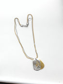 Collar con Medallas de acero Plateado y Dorado
