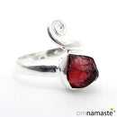 Anillo Plata Espiral con Granate talla 17