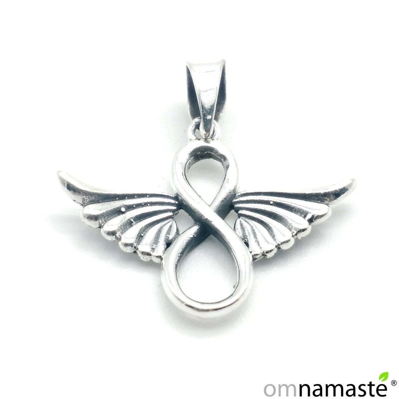 Colgante Plata Infinito con Alas 3cm