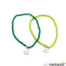 Pareja pulseras de los deseos flor de loto acero