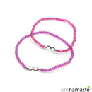 Pulsera cristales con infinito de acero