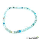 pulsera aguamarina 4mm facetada cubo