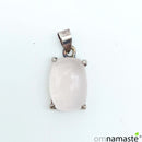 Colgante Plata Cuarzo Rosa Rectangular