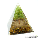 Piramide orgonita 7x7 ojo tigre arbol olivino