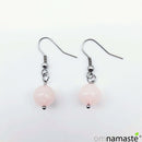 Pendientes de Cuarzo rosa (cierre hippie)