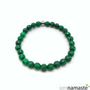 Pulsera malaquita bola facetada 6mm