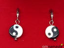 Pendientes de acero Yin Yang nácar