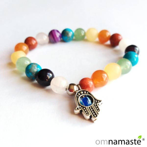 Pulsera 7 Chakras con Mano de Fátima