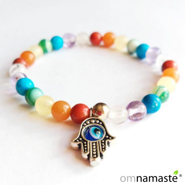 Pulsera 7 Chakras con Mano de Fátima