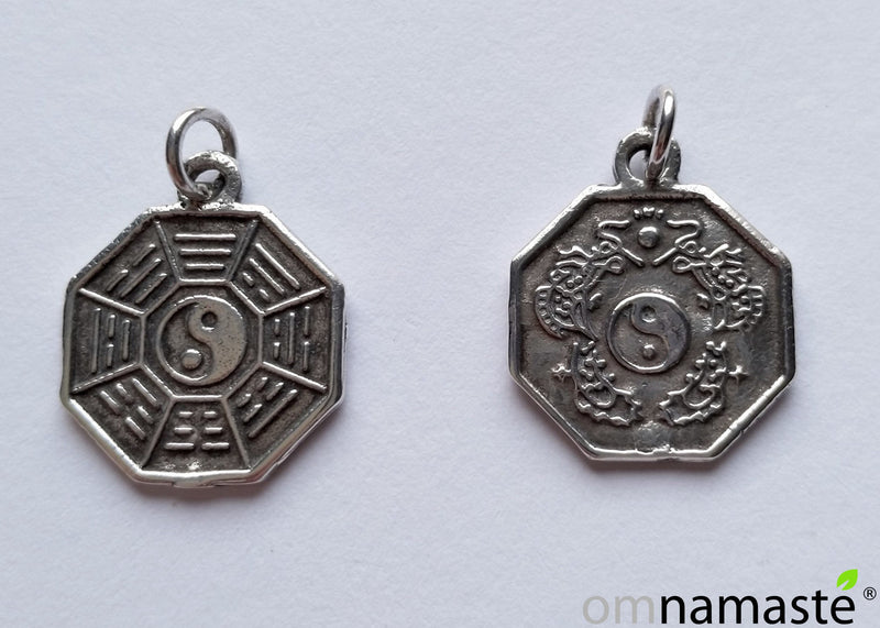 Charm Plata Yin Yang Doble Cara 1.8cm