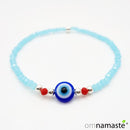 Pulsera cristal ojo turco y plata