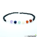 Pulsera 7 chakras minerales con cristal checo y plata de ley