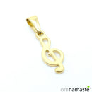 Colgante Acero Clave de Sol Dorada