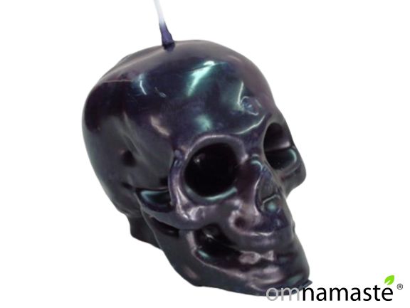 Vela calavera negra 10x8cm (tumba trabajos)