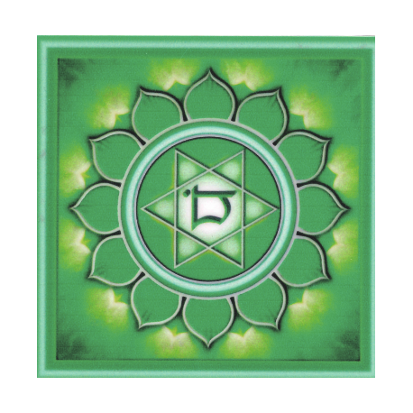 Pegatina ADHESIVO CUADRADO CHAKRA ANAHATA (TACTO) 9X9CM