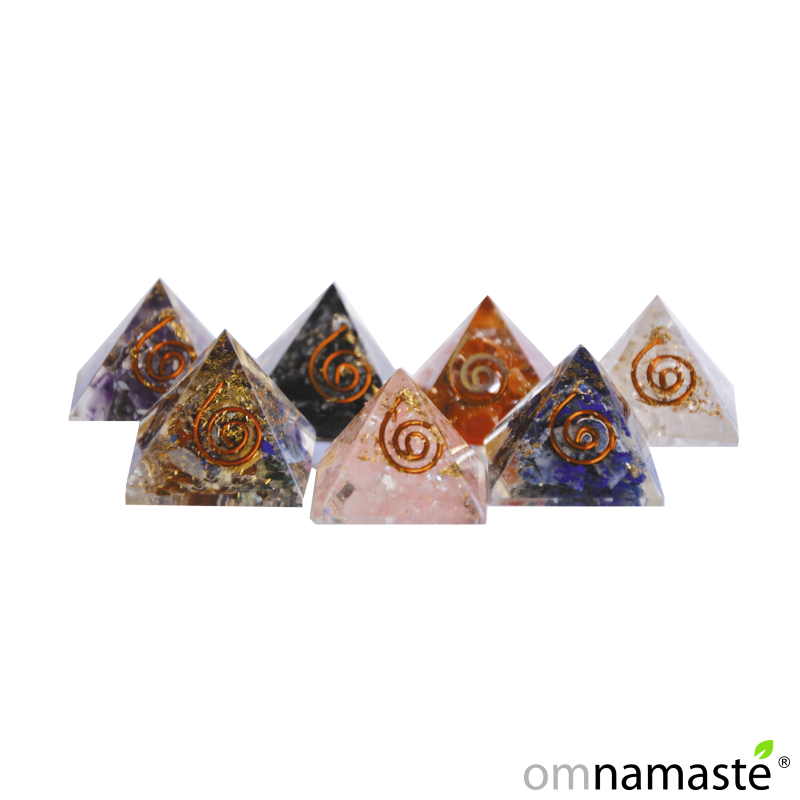 Pirámide orgonita 2.5x2.5cm multicolor