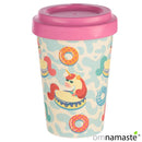 Taza Bambú con Tapa Silicona Unicornio de Vacaciones
