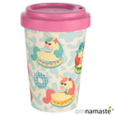 Taza Bambú con Tapa Silicona Unicornio de Vacaciones
