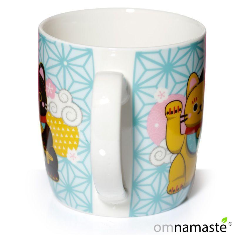 Taza Gato de la suerte Maneki Neko colores