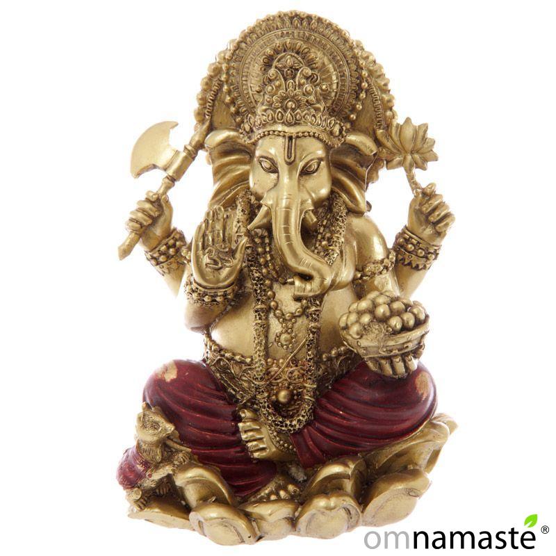 Figura Ganesha dorada 16cms