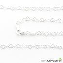 Cadena Plata de ley Corazones 45cms