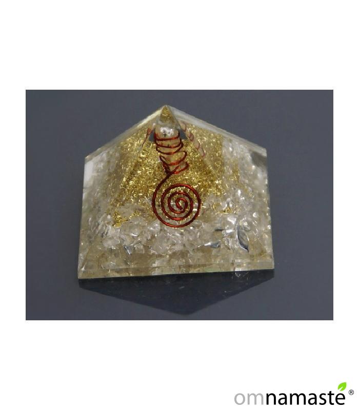 Pirámide Orgonite Mineral 7x7 Cuarzo