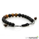 Pulsera ojo de tigre y piedra volcánica