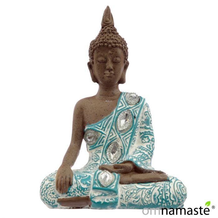 Figura Buda Tailandes Marron y Turquesa Loto