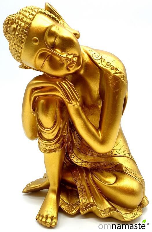 Estatua de Buda de resina Dorada 28cm