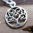 Charm Plata Árbol de la vida Corazones 1cm