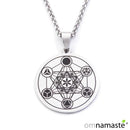 Colgante Acero Metatrón 30mm con cadena 44 + 6 cm