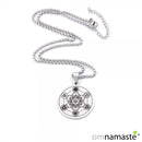 Colgante Acero Metatrón 30mm con cadena 44 + 6 cm