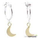 Pendiente aro plata Luna